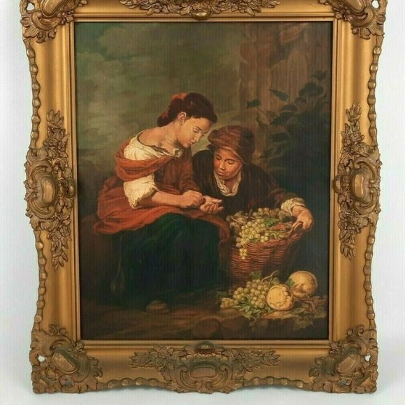 Bartolome Esteban Murillo The Little Fruit Seller Signed Reproduction 16"x20" - Picture 3 of 8